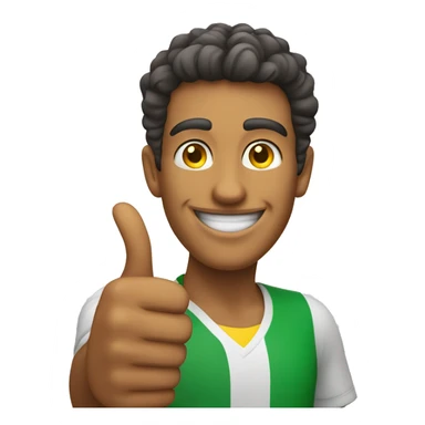 Smiling Brazilian man showing thumbs up  sticker