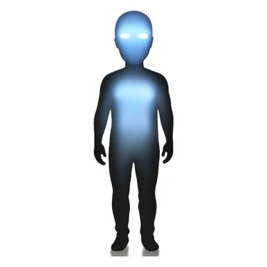 A glowing figure standing alone inside a tunnel of light sticker