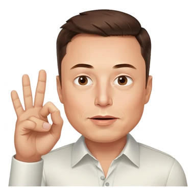 Elon musk do 6 with his fingers sticker