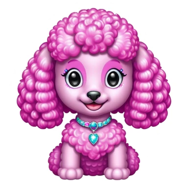 Lisa frank glitter poodle with diamonds very sparkly  sticker
