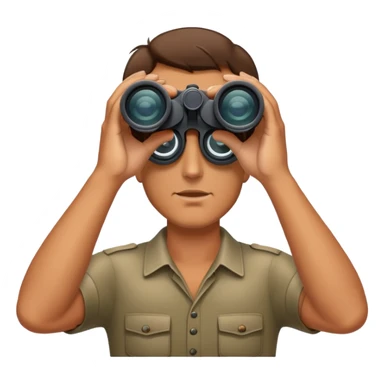 Man looking throug binoculars sticker