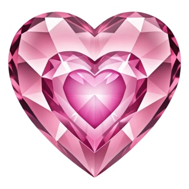 crystal clear diamond heart with one mini pink heart inside of it  sticker
