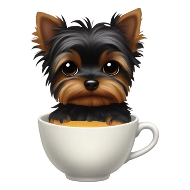 Black teacup Yorkie with a sucker sticker