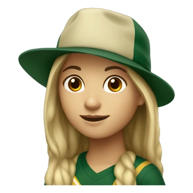 Caucasian girl wearing Baylor university hat sticker