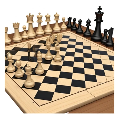 A chessboard with a few strategically placed pieces, including a king, queen, and pawns. The scene highlights the classic black and white squares of the board, emphasizing strategy and thoughtfulness in the game of chess. sticker