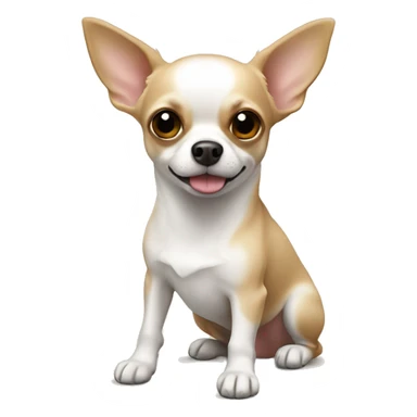 chihuahua branco e bege gordinho sticker