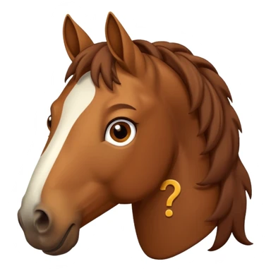 Confused horse with question marks sticker