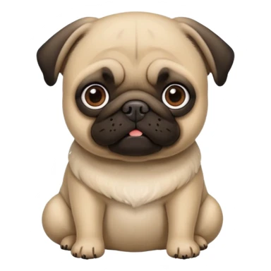 Pug fofo com pote de ração sem nada dentro sticker