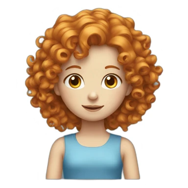 Long curly haired ginger girl with blue eyes sticker