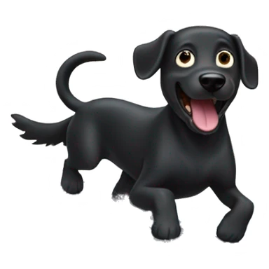 Black dog riding wave saying derp de der  sticker