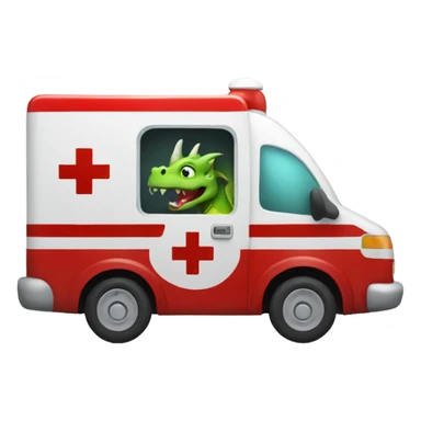 Dragon inside an ambulance driving an ambulance  sticker