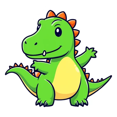 Dino saying No sticker