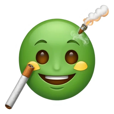 Emoji smoking weed sticker