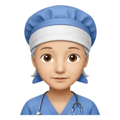 not smiling doctor with scrub cap older sticker