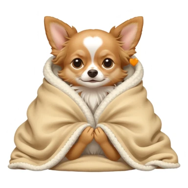 Long haired chihuahua, beige, without white variations on head! Add white on chest and white socks, sleeping cutely under blanket sticker