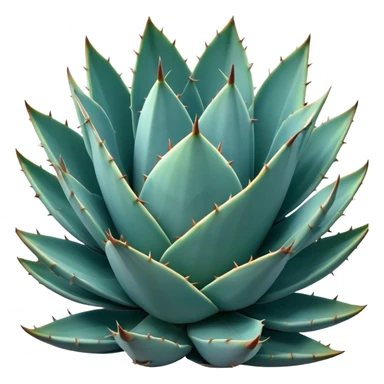 Cinematic Realistic Agave Emoji, Bold and spiky, with long, pointed leaves forming a rosette pattern. The sharp edges and soft blue-green hue exude a sense of rugged beauty and desert resilience. Soft glowing outline, capturing the essence of survival and strength in a striking agave plant! sticker