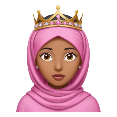 Black girl caramel skin wearing pink hijab and a tiara on top of her head sticker