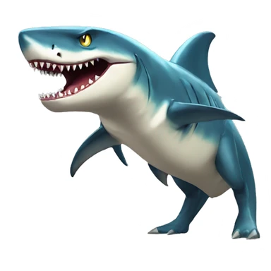 Full body edgy shiny shark-alligator-raptor-Digimon sticker