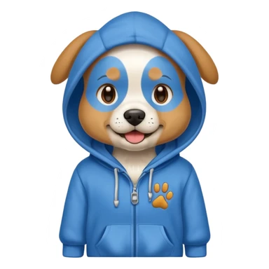 Dog wearing a hoodie sticker