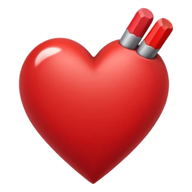 red pencil style draw heart sticker