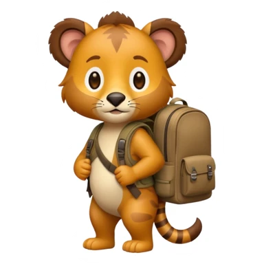  Safari Animal with Backpack  sticker