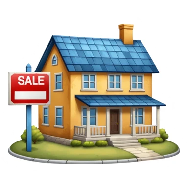 House with for sale sign sticker