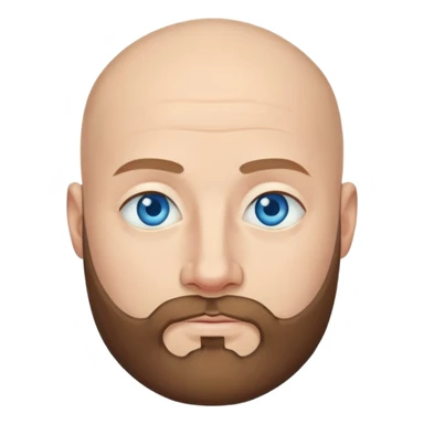 Bald man beard blue eues sticker