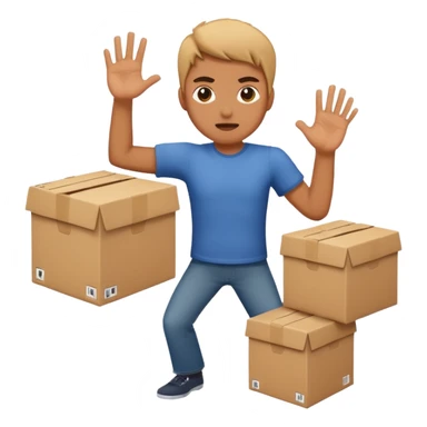 person throwing boxes aggressively sticker