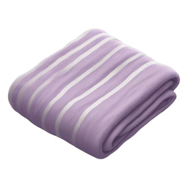 cozy light purple folded blanket with thin brown stripes sticker