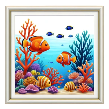 Great Barrier Reef Landmark Emoji – Featuring colorful coral formations and tropical fish. sticker