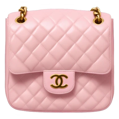 A baby pink Chanel flap bag sticker