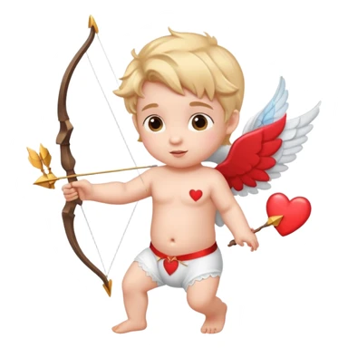 Adorable Cupid with his magical bow and arrow shooting love hearts sticker