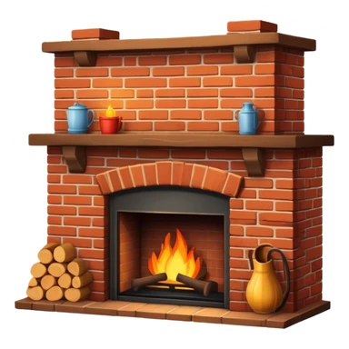 aesthetic fireplace ￼ sticker