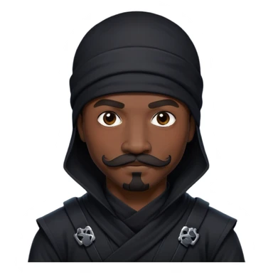 african-american web developer mustache mercenary black asymmetrical ninja hacker sticker