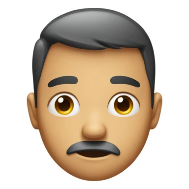 Raised eyebrow anxious emoji with sweat drop. sticker