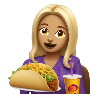 blonde girl eating taco bell sticker