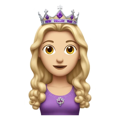 Caucasian Heidi wear purple with key and crown sticker