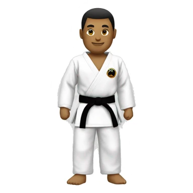 Un uniforme de karate de color negro y cinta blanca sticker