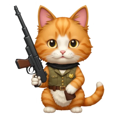 Cat with a gun sticker