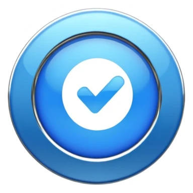 Blue check-official badge sticker