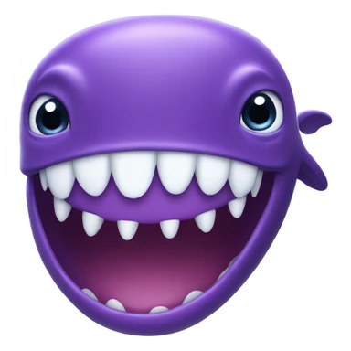 purple whale front with open mouth sticker
