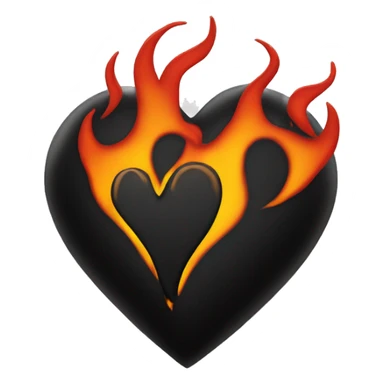black heart with flames sticker