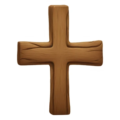 A wooden cross sticker