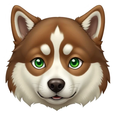 Brown Siberian husky and green eyes  sticker