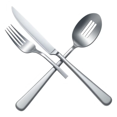 A crossed-out fork and knife - Simple design showing eating utensils with a diagonal line through them, representing the absence of constant hunger sticker