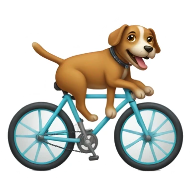 Dog riding a bike sticker