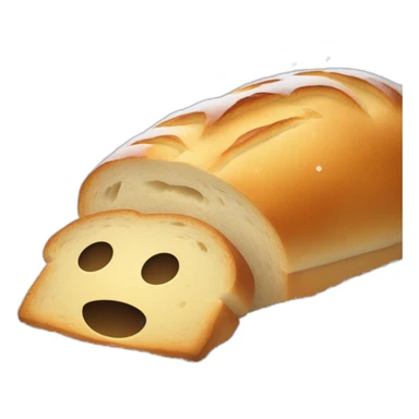 A loaf of sad bread on snow  sticker