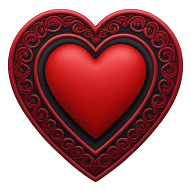 goth themed heart with a dark velvet rug sticker