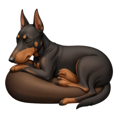 doberman dog sleeping  sticker