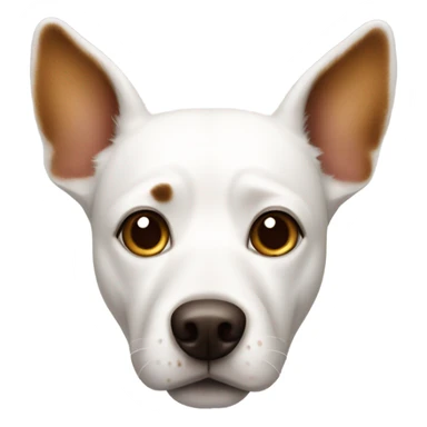 White dog with brown ears and spots over eyes sticker